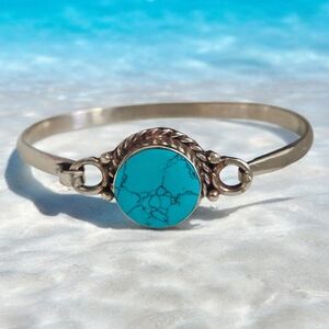 TIBETAN TURQUOISE CUFF BANGL3 BRACELET 6 - 6.5